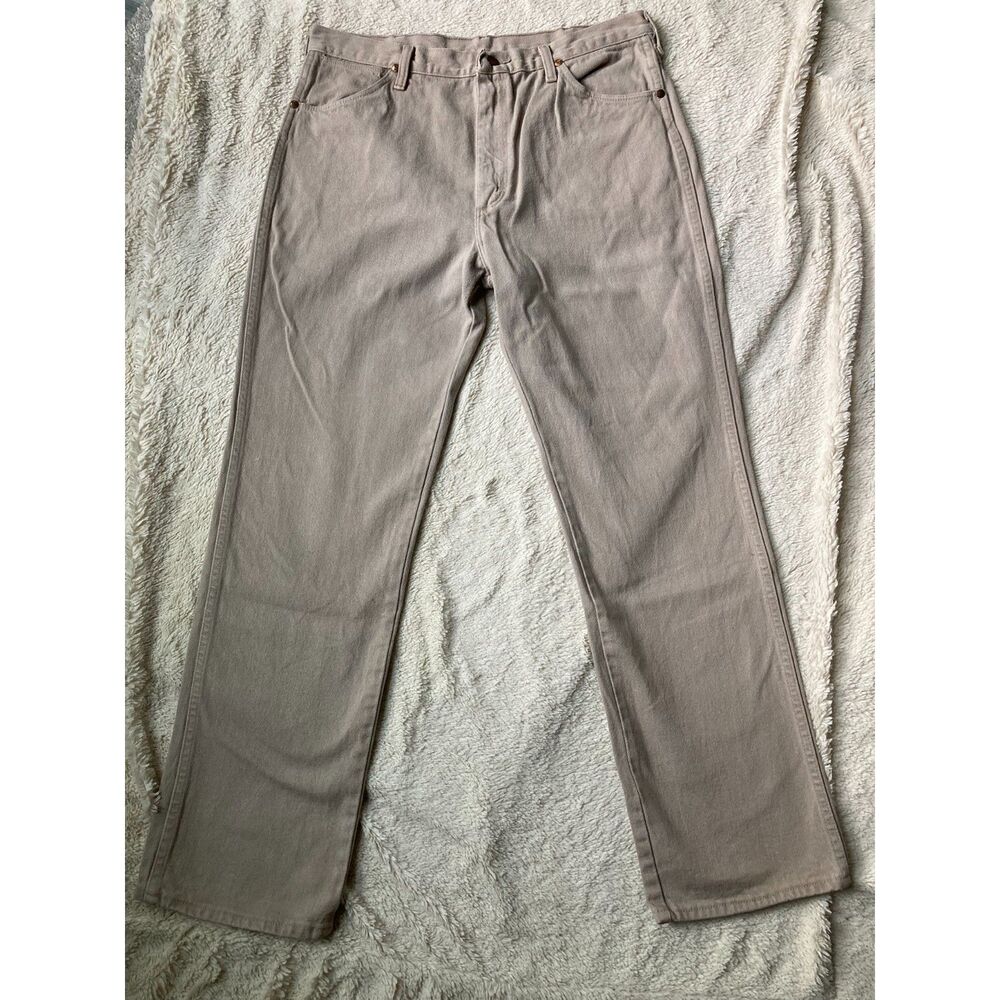 Tan Vintage USA Made Wrangler Denim Jeans Western Streetwear 34x30 936TAN Cowboy
